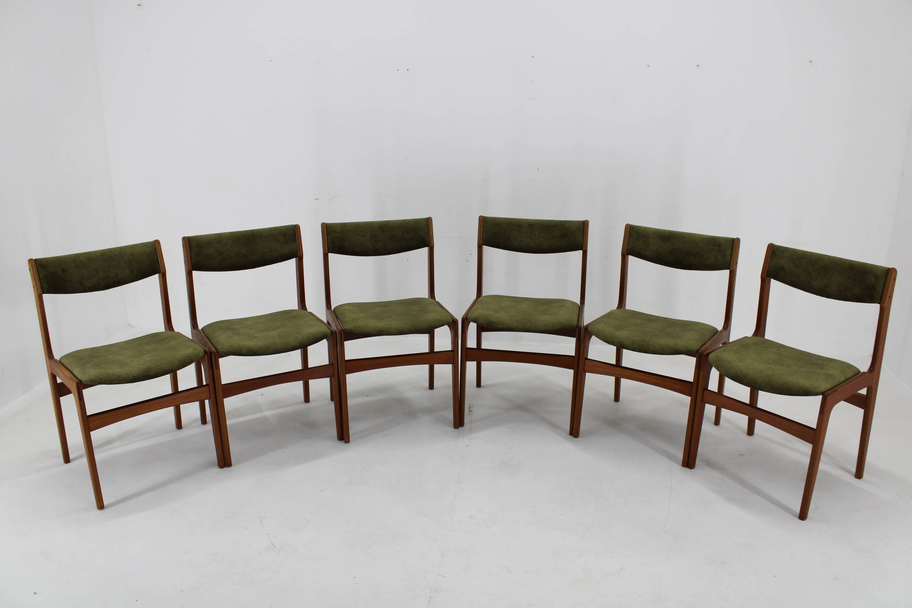 1960s Set of Six Danish Teak Dining Chairs , Restored
