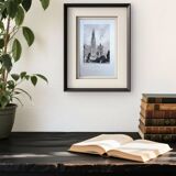 Notre-Dame of Antwerp, old engraving, printed in 1841.