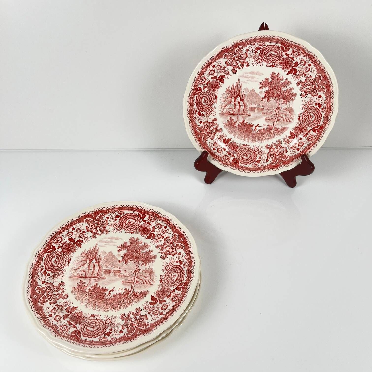 Set of 4 dessert plates "Burgenland" red, Villeroy & Boch