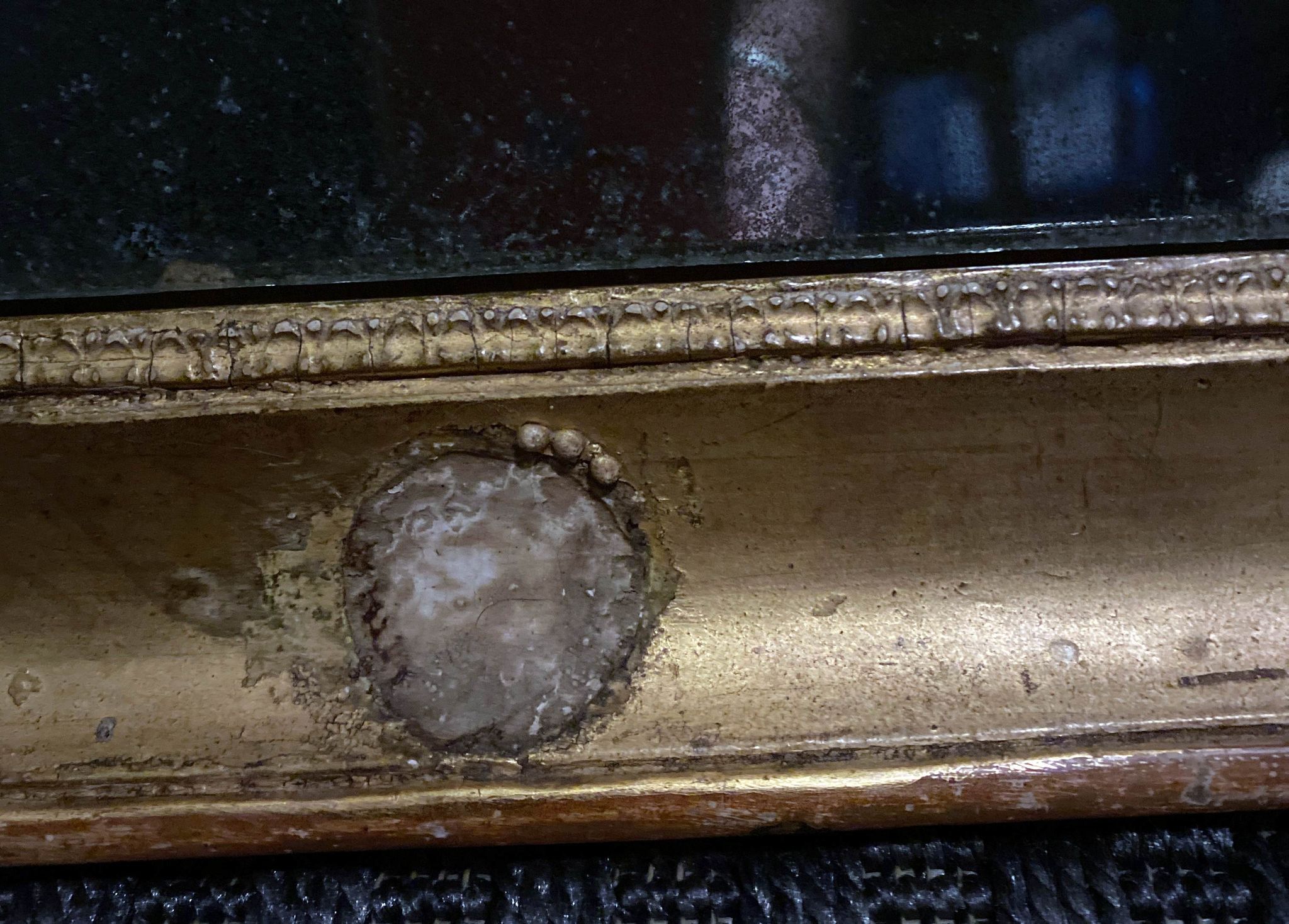 Old nineteenth century empire frame for restoration for work of 37 / 48 cm