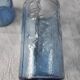 Set of 3 blue glasses with marine decor (anchor, rudder, sea)