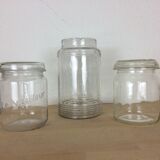 Set of 6 la Lorraine glass jars, green jar
