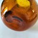 Blown glass pitcher with bubbles from Biot – amber colour