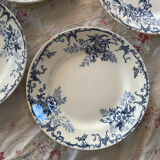 Set of 4 flat ironstone plates by Hippolyte Boulenger