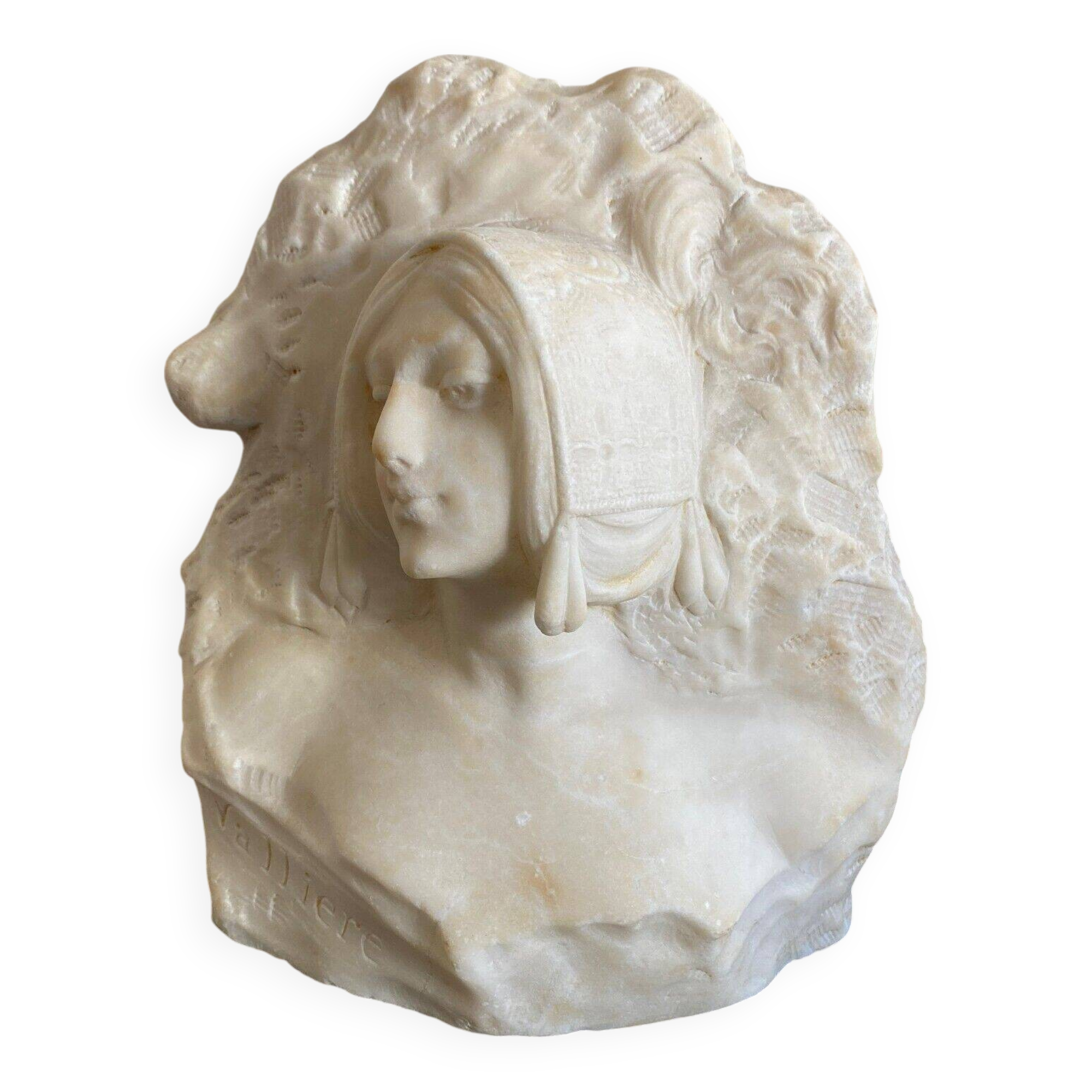 Marble sculpture representing La Vallière 20th century by J. Morrini