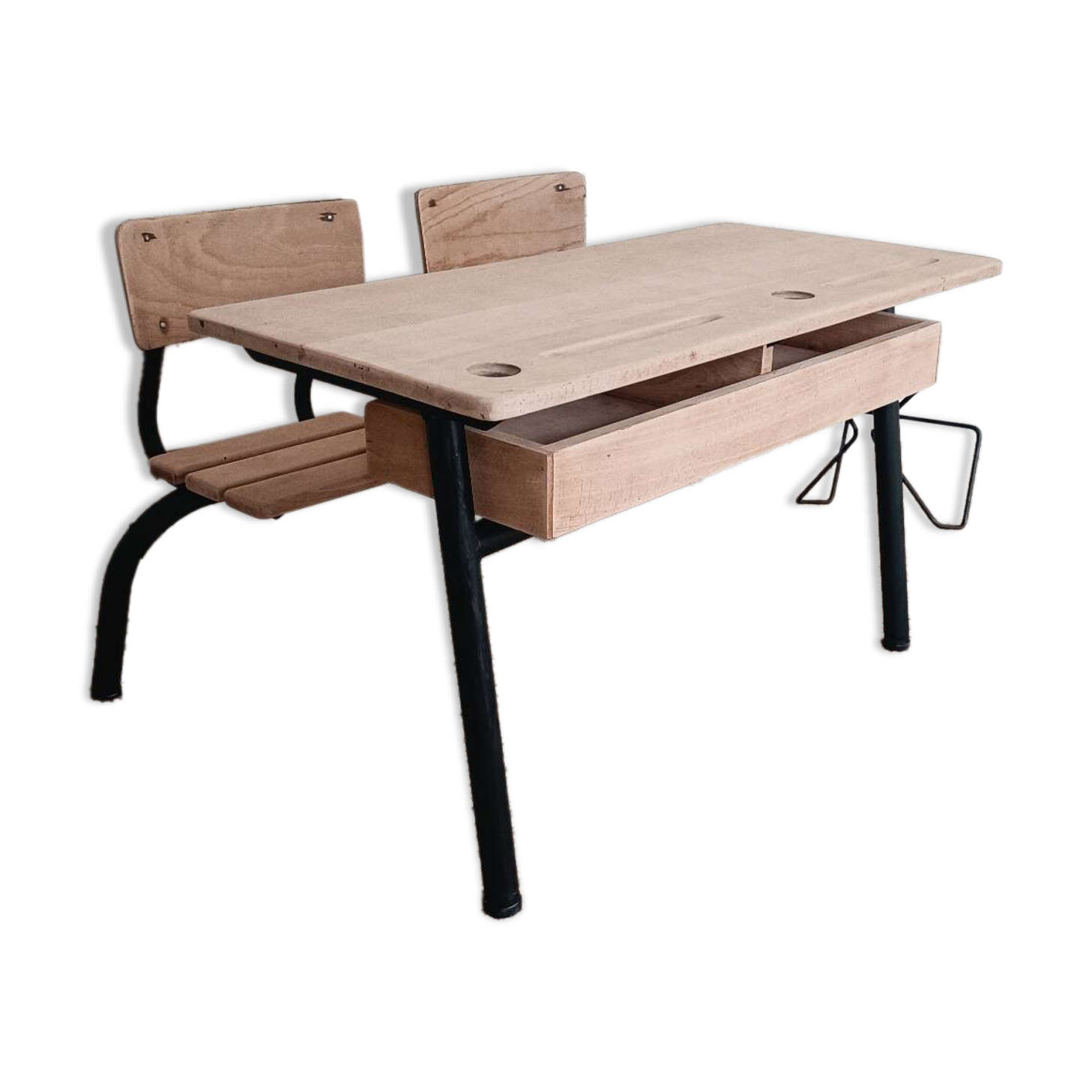 Old double school desk