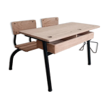 Ancien double bureau d'écolier