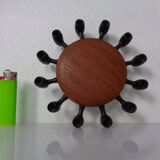 Digsmed Teak and Steel Candleholder, Denmark, 1960s