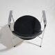 4 chaises en métal chromé et cuir noir, années 1980
