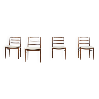 Set Of 4 Midcentury Slatted Back Chairs By McIntosh In Teak And Oatmeal Har