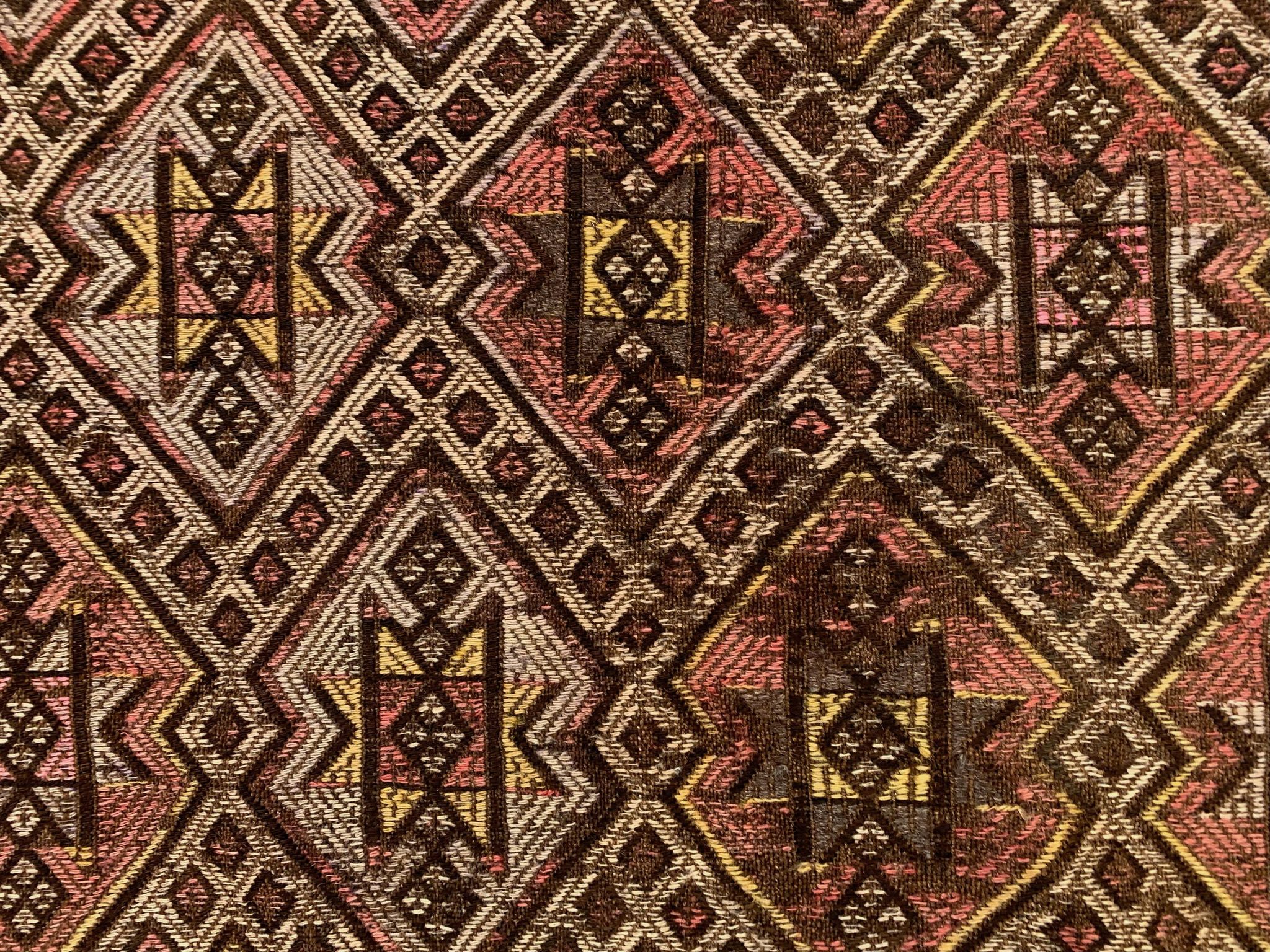 Large Vintage Turkish Kilim Rug 331x165 cm Wool Jajim Kelim