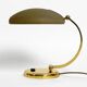 Huge 1970s brass table lamp with adjustable neck and shade from Hillebrand