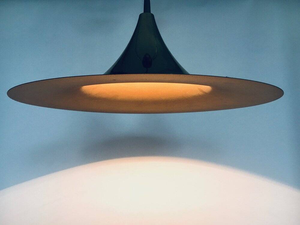 Postmodern Witch Hat Gold Pendant Lamp, 1980s