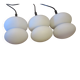 Mid century set of 3 organic shaped opal glass pendant lights, 1960s