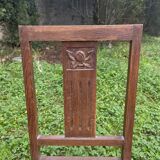 Pair of wooden and cane chairs