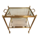 Rolling dessert trolley in gilded brass style Jansen