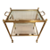 Rolling dessert trolley in gilded brass style Jansen