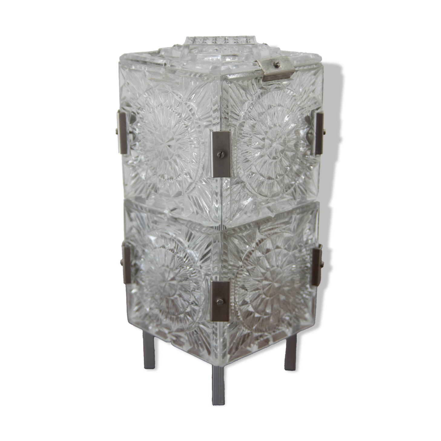 Mid-Century Glass Table Lamp by Kamenicky Senov, 1970s