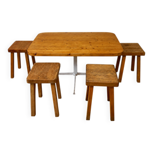 table et 4 tabourets - charlotte