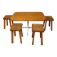 Table et 4 tabourets de Charlotte Perriand, les Arcs, 1960s