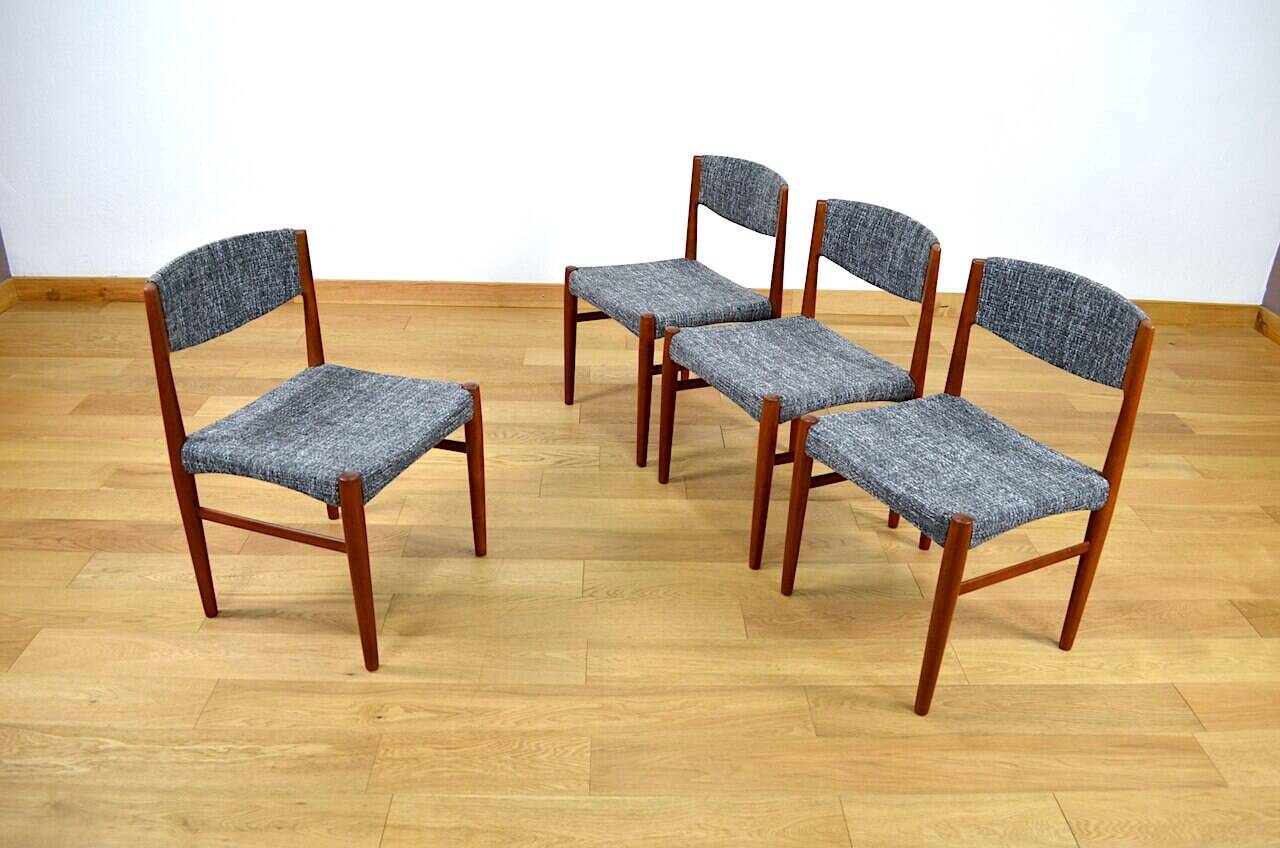 4 Vintage Scandinavian Chairs 1960 Glostrup Edition