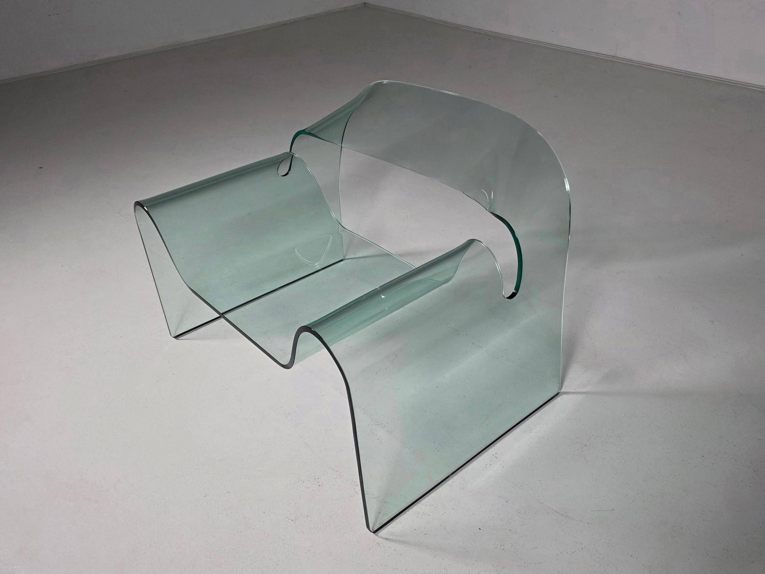 "Ghost" chair in glass by Cini Boeri for FIAM Italy, 1980s.
