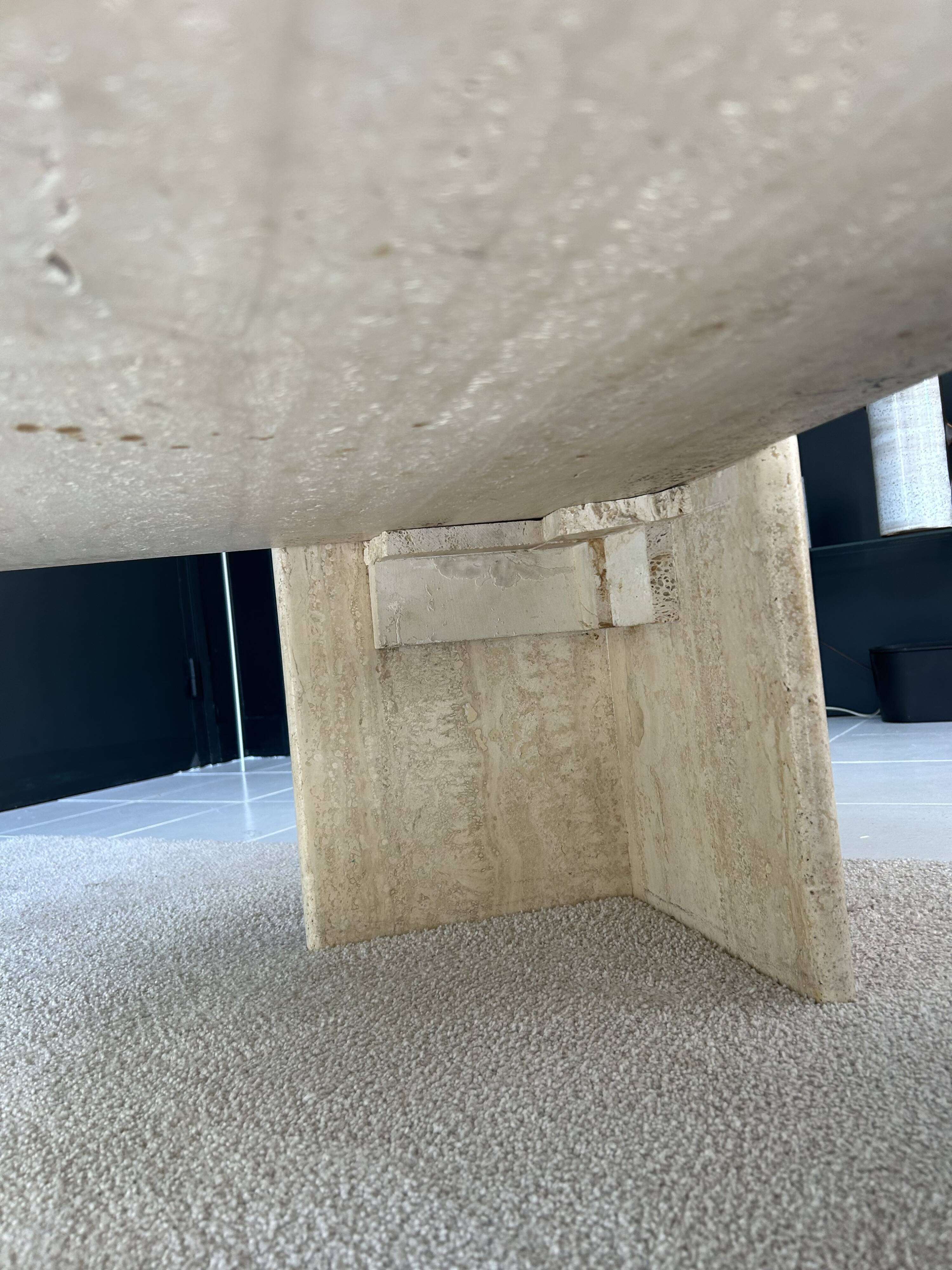 Travertine coffee table Roche Bobois
