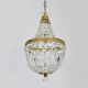 Antique hot air balloon chandelier with glass pendants. 1950s-1960s