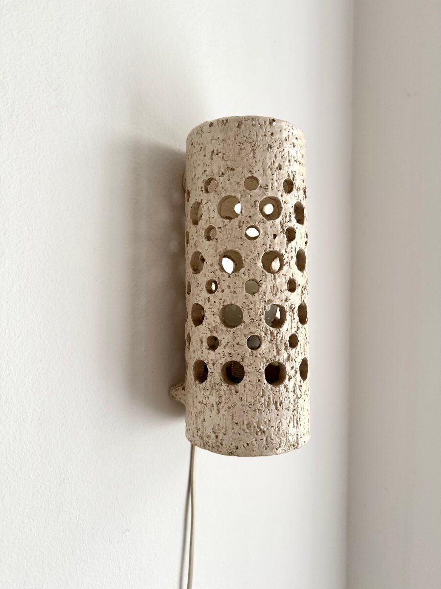 Danish chamotte wall sconce, 1960s