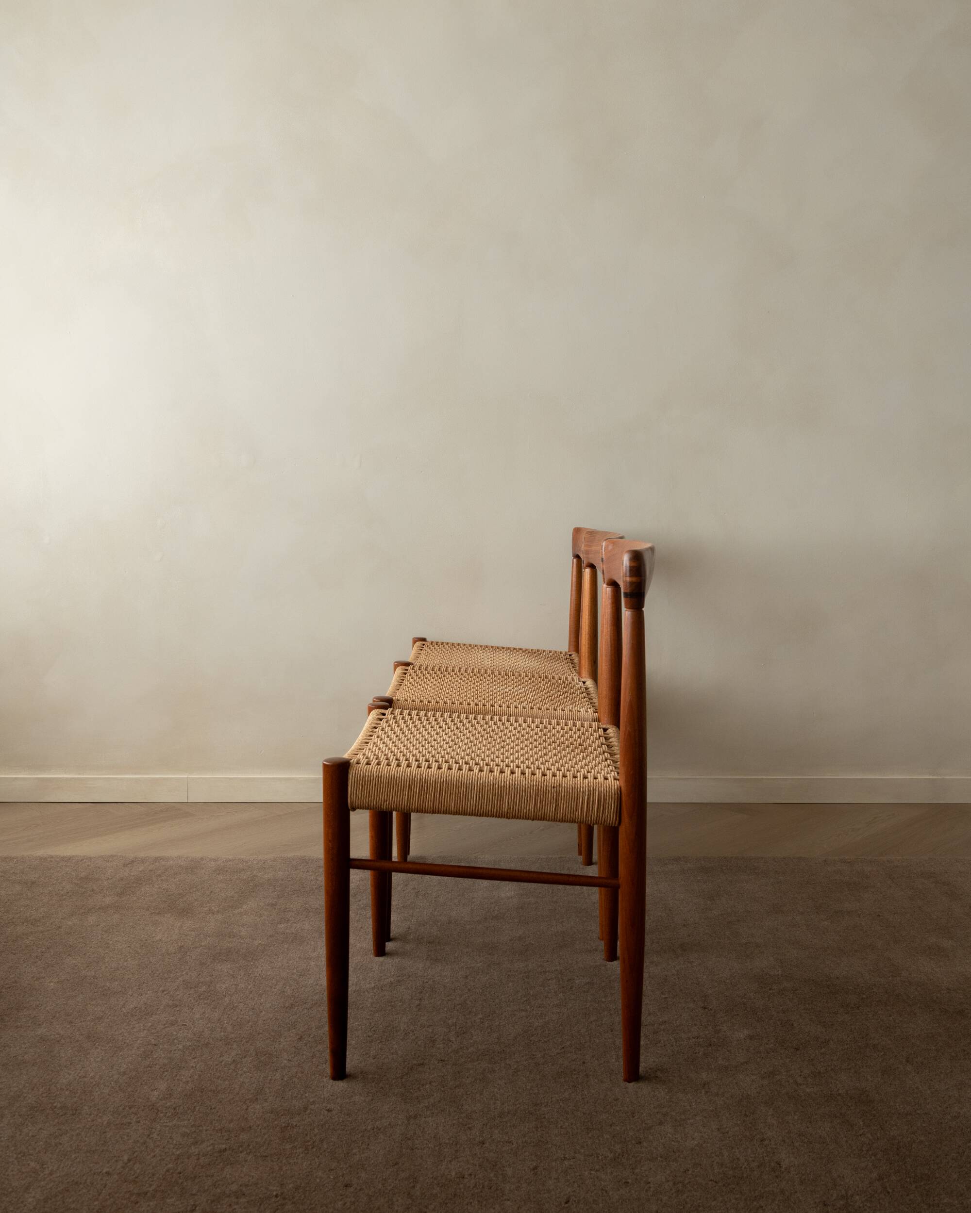 Chaises de salle à manger vintage en teck danois par H.W. Klein pour Bramin, années 1960, ensemble de 3
