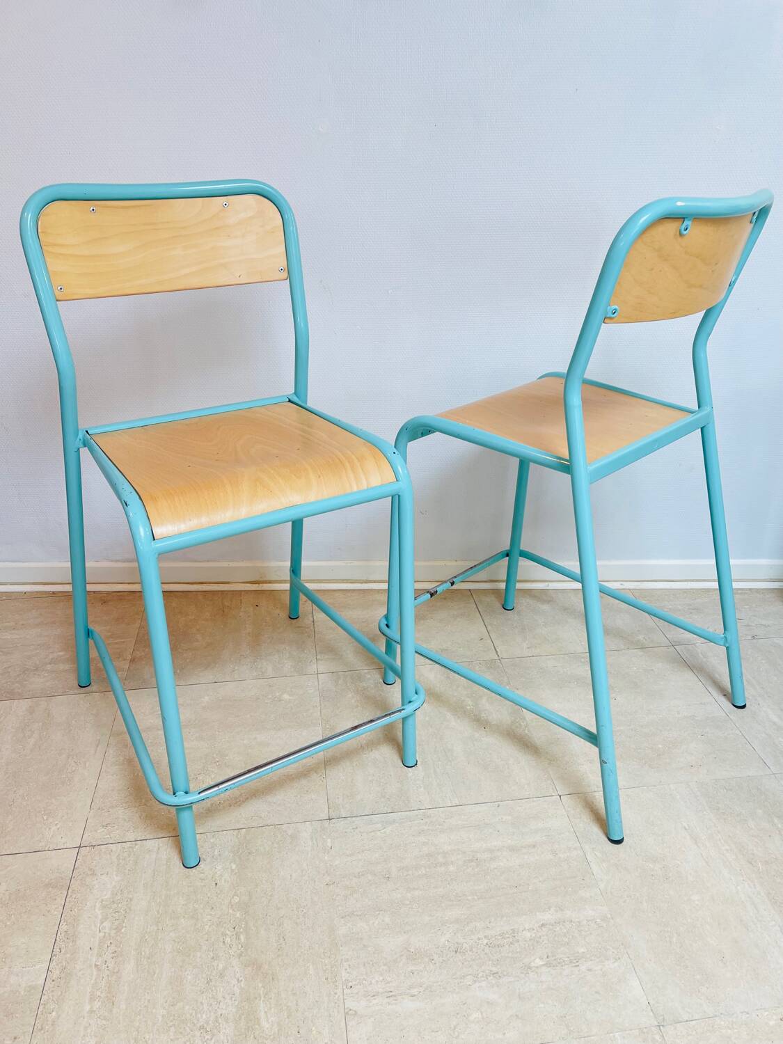 Pair of vintage 1980s laboratory stools