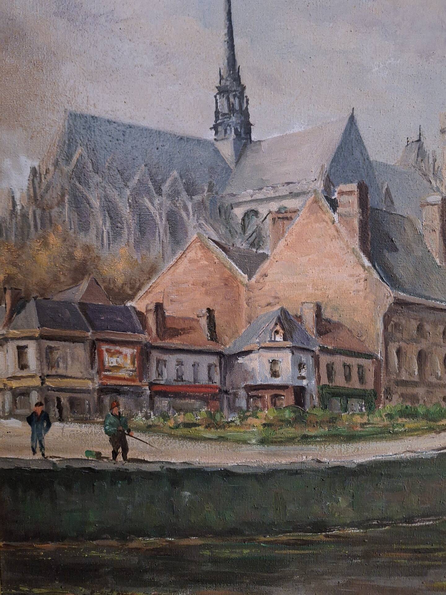 Huile sur toile, tableau Cathédrale d'Amiens