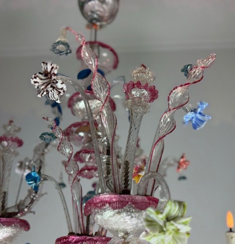 Venetian Rezzonico chandelier made of Murano glass circa 1900