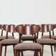 6 brown Scandinavian dining chairs