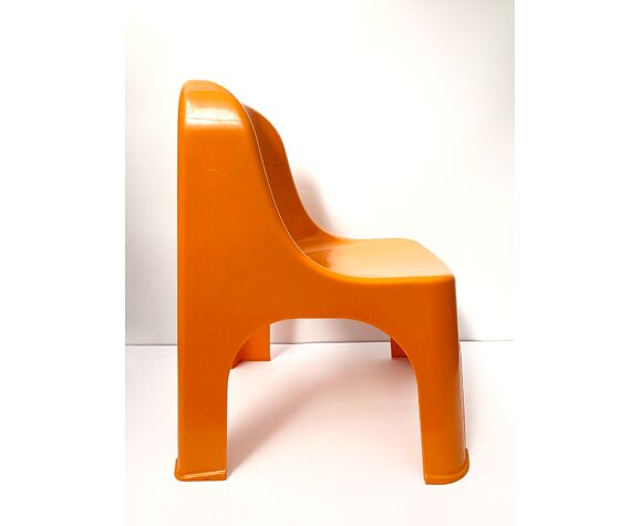 Chaise enfant en plastique orange | Selency