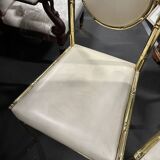 Set of 6 Bamboo chairs in brass 1980