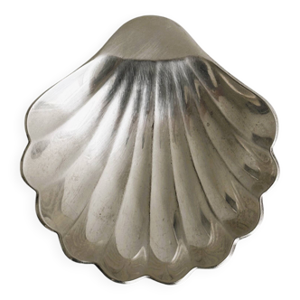Vide-poche coquille en métal argenté