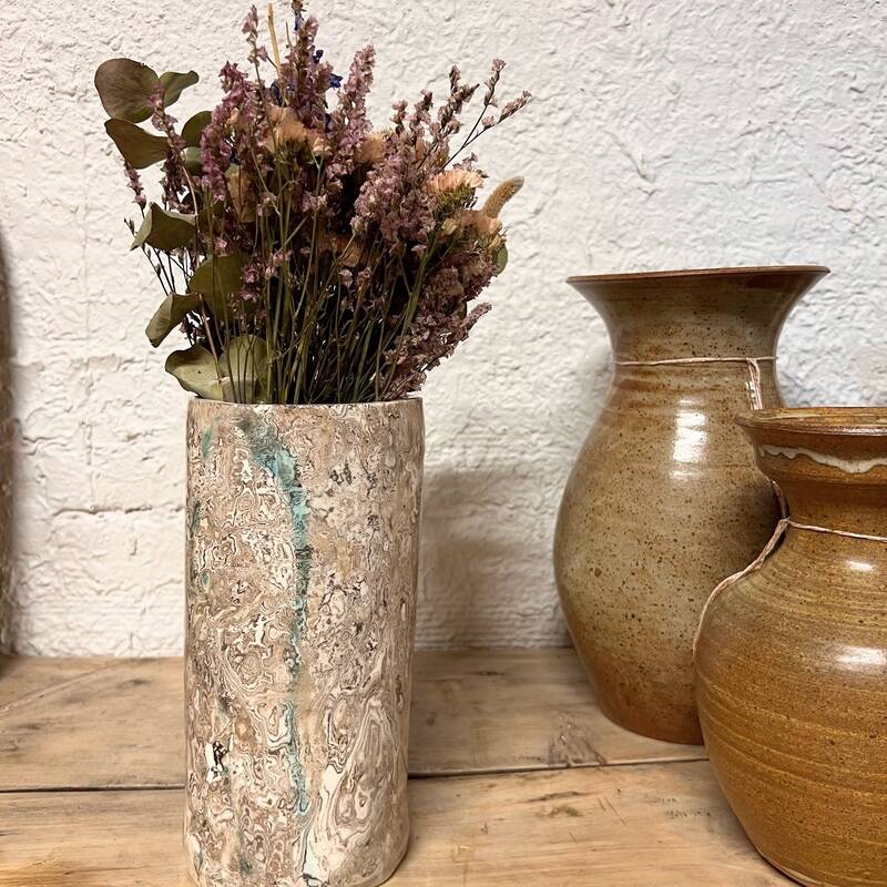 Marbled ceramic vase