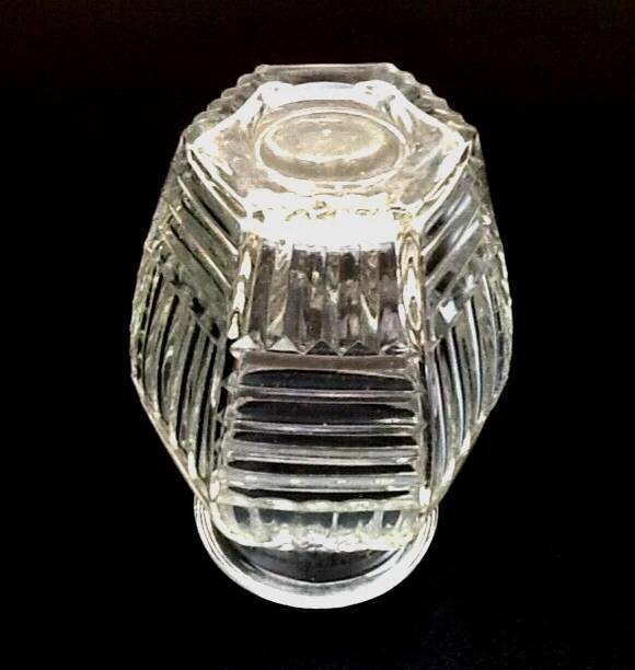 Art Deco style hexagonal vase Engraved on the neck Made in France