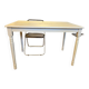 Farm table with a cream patina.