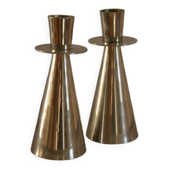 Set of vintage Space age silver design candlesticks