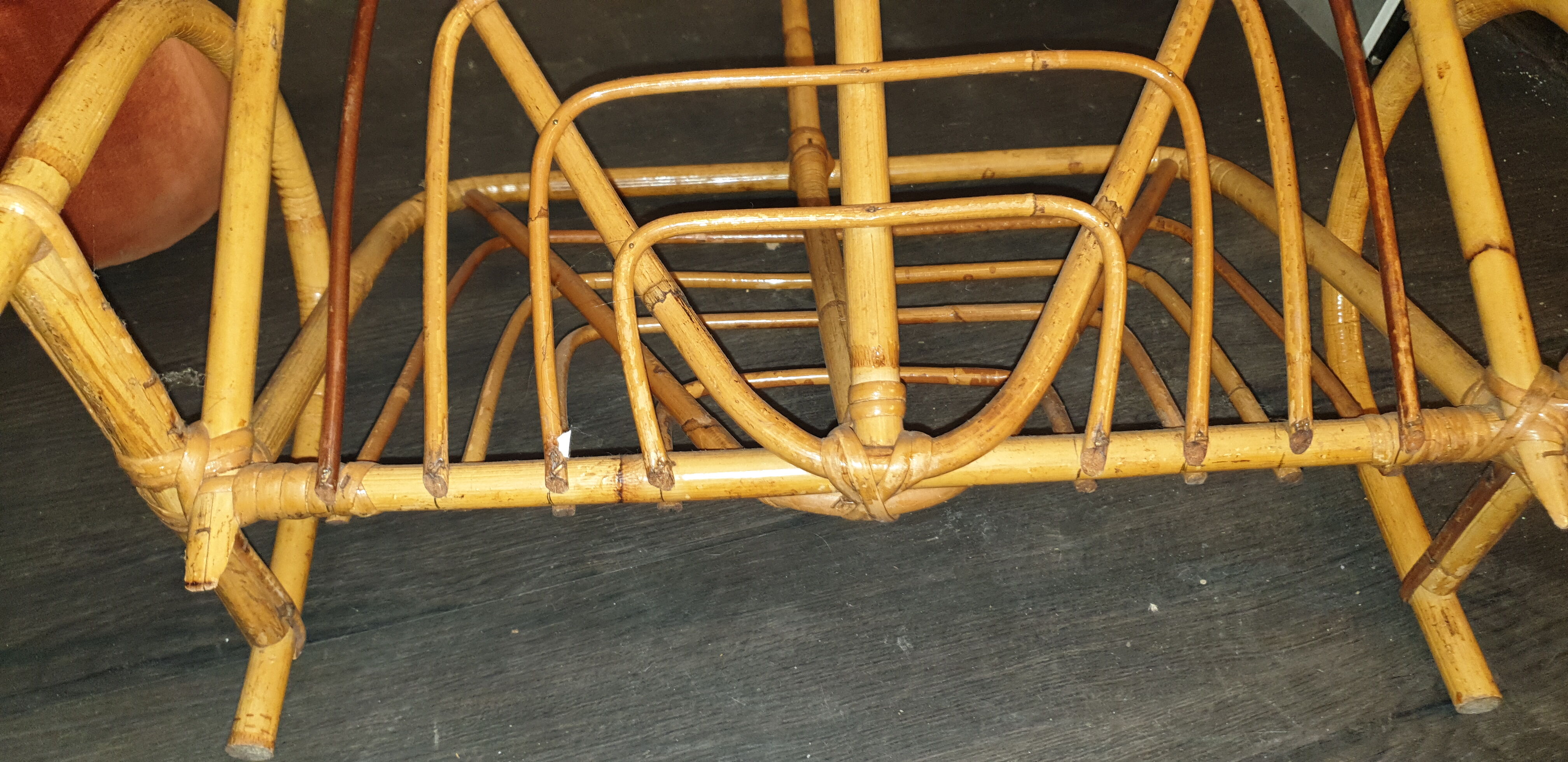 Rattan magazine holder