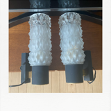 Pair of black and gold wall lamps  50