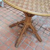 Vintage rattan round table