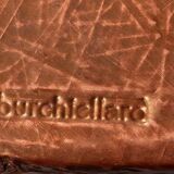 Console en cuivre et hêtre teinté Lorenzo Burchiellaro, Italie, années 1960