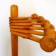 Satellite coat rack, 6 ball hooks on pivot, made of wood (pine)