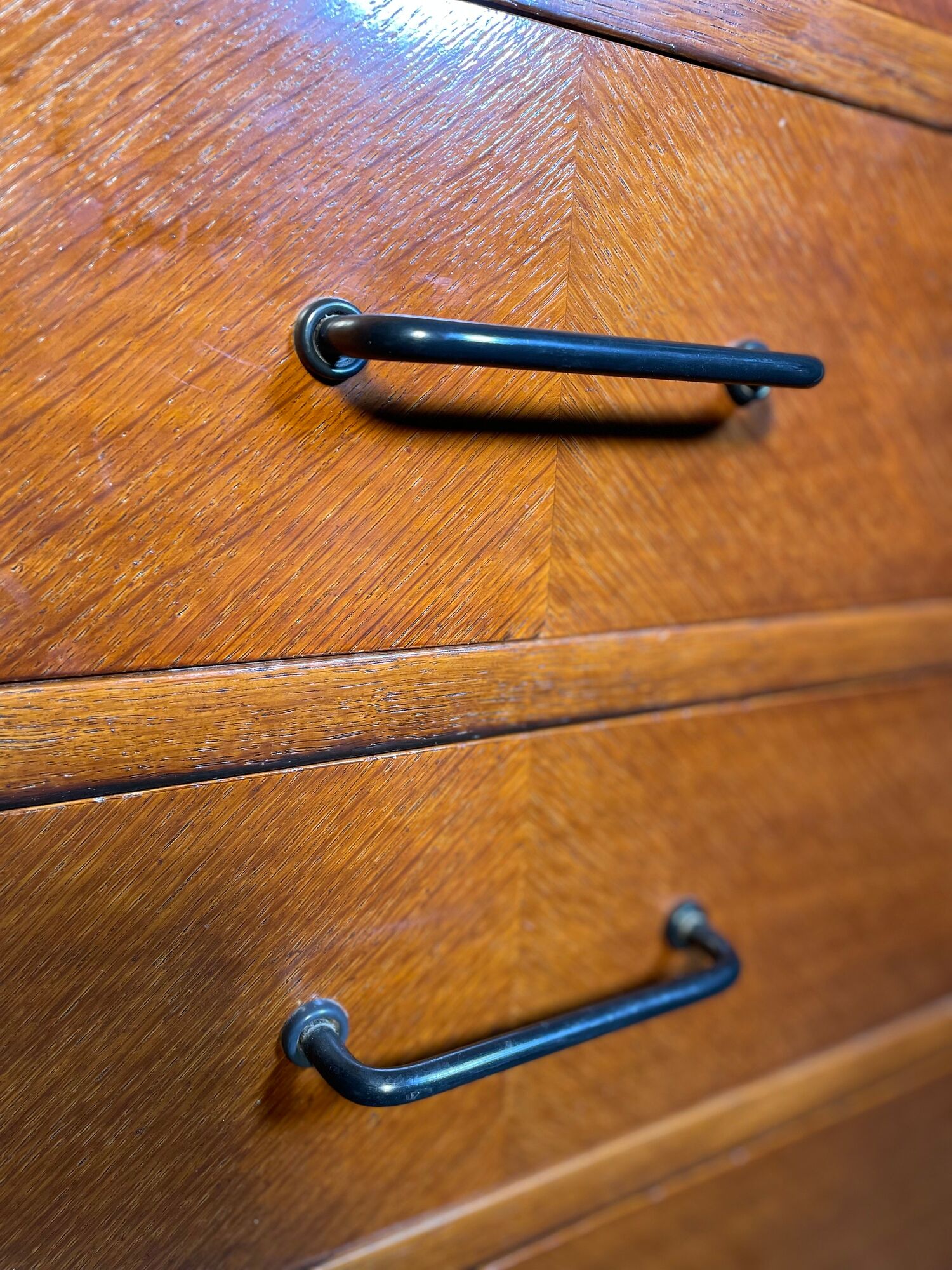 Antique chest of drawers 4 drawers, compass feet, 1960s