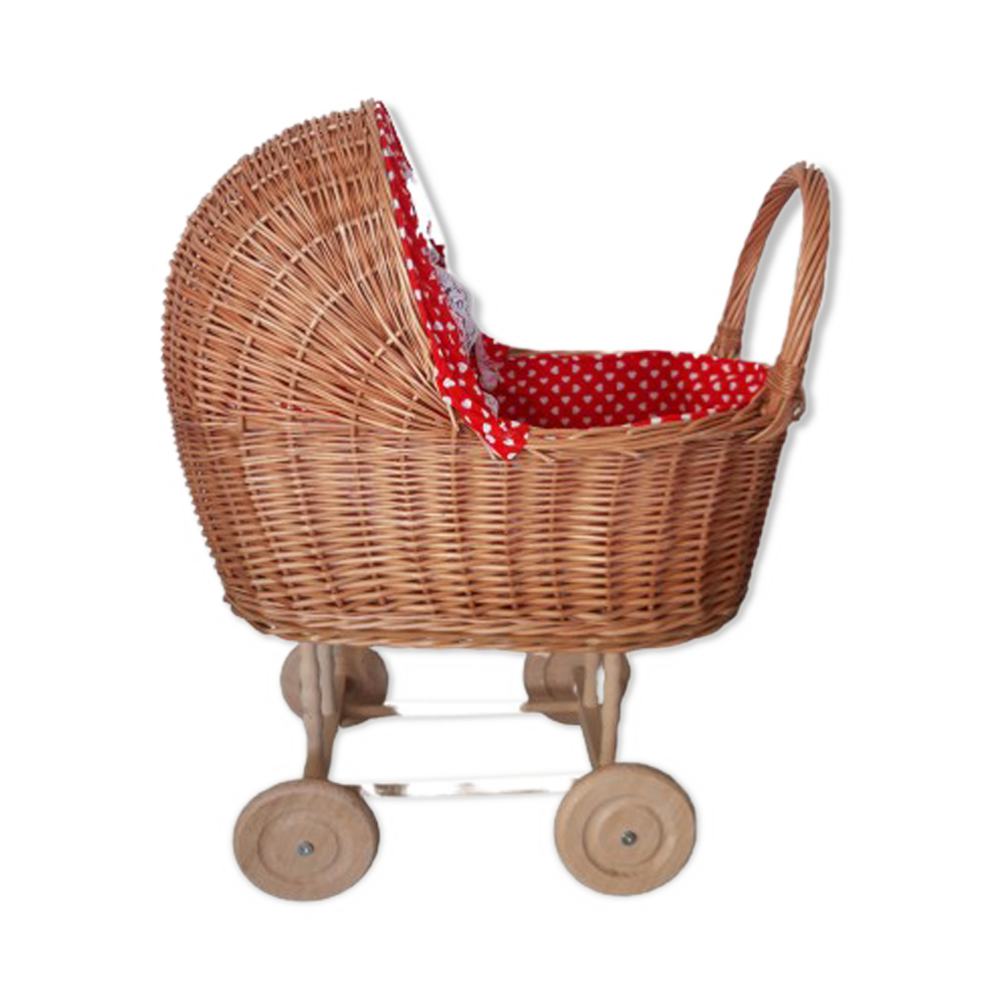Wicker doll stroller