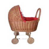 Wicker doll stroller