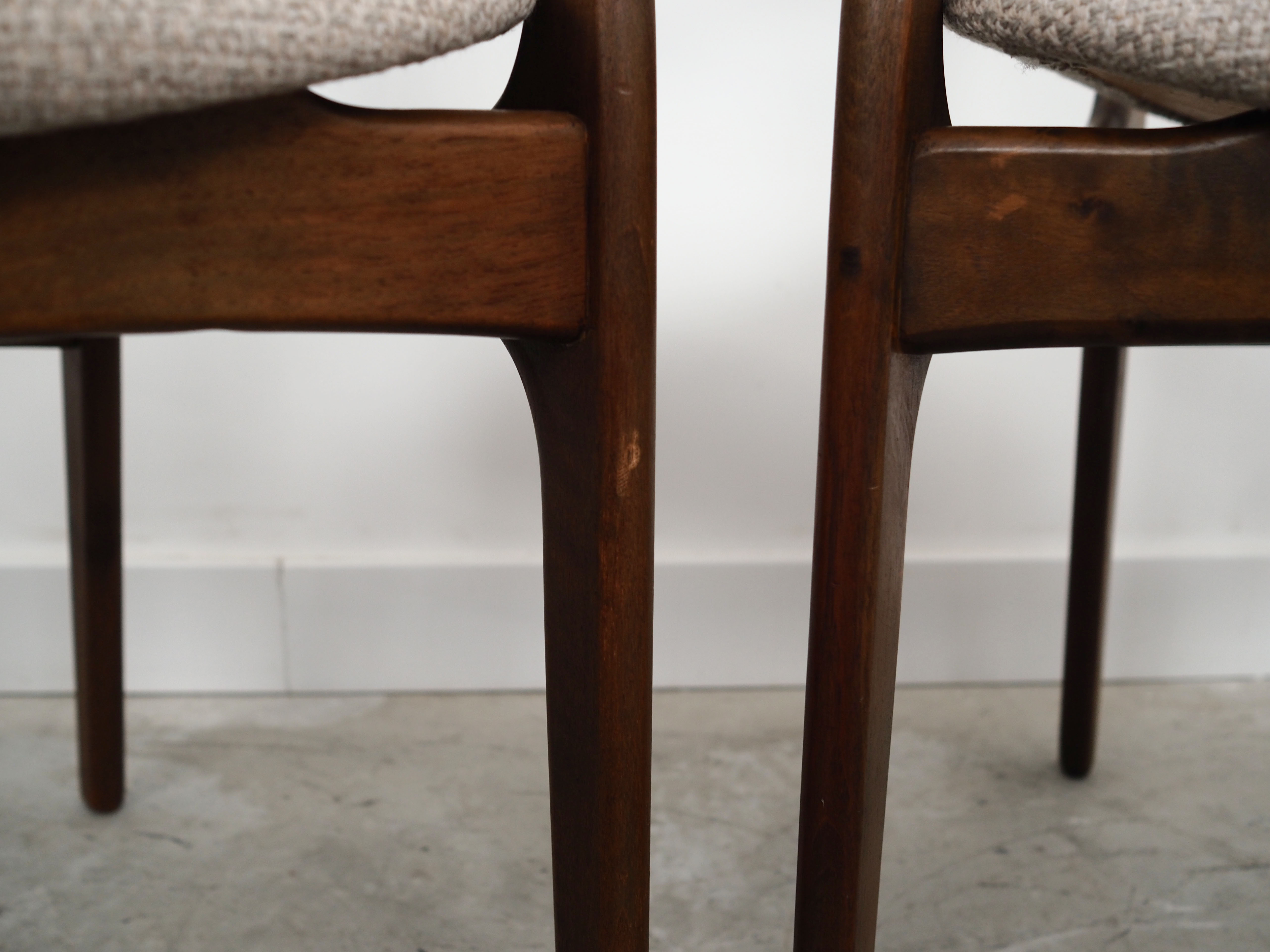 Walnut chairs, Danish design, 1960s, designer: Erik Buch